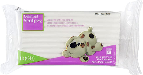 Original Sculpey® White, Non Toxic, Polymer clay, Oven Bake Clay, 1 pound great for modeling, sculpting, holiday, DIY and school projects. Great for all skill levels